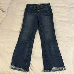 Point Sur size 26 cropped ankle length raw hem button fly jeans